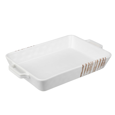 Форма д/запекания и сервир. прямоугол.с ручками, кер, 36,5х23х6см, 2,2л, белая MILLIMI (1/8)