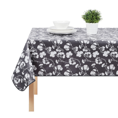 Скатерть "Бейкери" 140х180см, серый, цветы ПВХ PROVANCE (1/6/36)