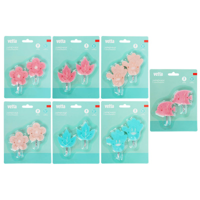 Набор крючков самоклеющ.,2шт акрил,пластик (4диз) Веселый Роджер (1/12/240)