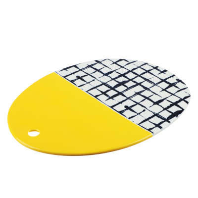 Блюдо сервировочное, 32х25х1см, кер MILLIMI Индиго (1/12)