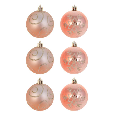 Набор шаров 6 см, 6 шт, розовый, 26-174 СНОУ БУМ (1/1)