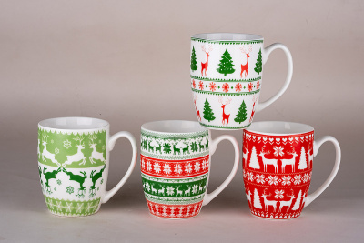 Кружка 350мл микс (4диз) (фарф.) (12/72)