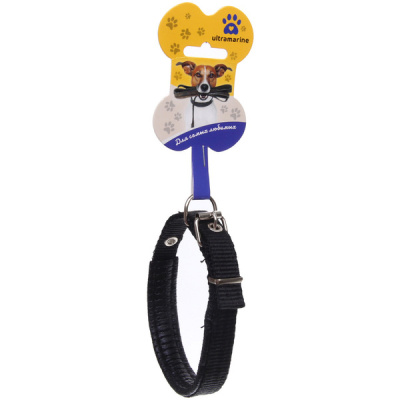 Ошейник д/собак однотонный "ЗООЛЕНД БРО", цв.черный, 1,5*43см(1/12)