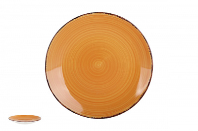 Тарелка 19см "Браш оранжевый", керам. (12/60)