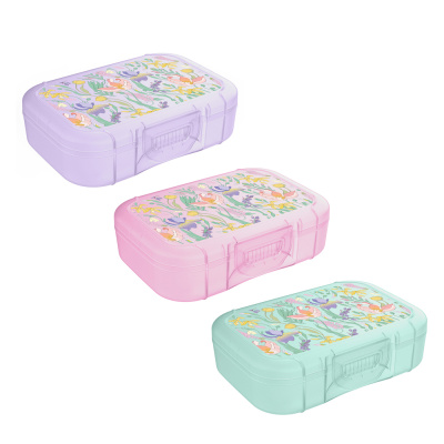 Ланч-бокс 0,85л (18х12,5х5,5см), пластик, 3 цв Ботаника (1/15)