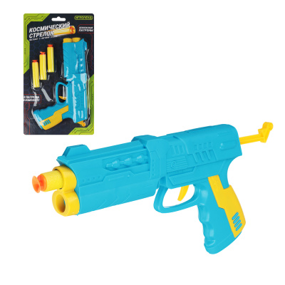 Пистолет с мягкими пулями "Космический стрелок", EVA, PP, PVC, 16х27х3см, 2 диз ИГРОЛЕНД (6/192)
