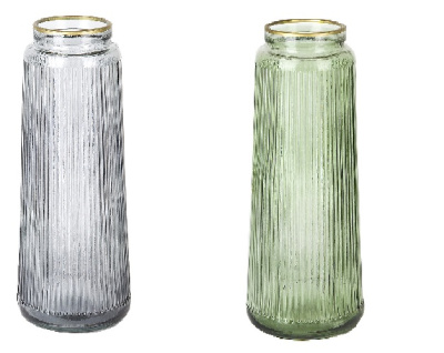 Ваза "Crystal" h=30см, v=2100мл в ассортименте (стекло) (индивидуальная упаковка)(1/20)