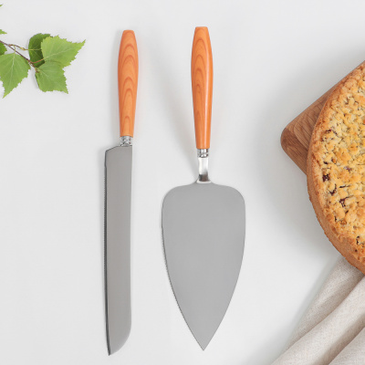 Набор для торта лопатка 26см + нож 28см, нерж.сталь (1/12/144)