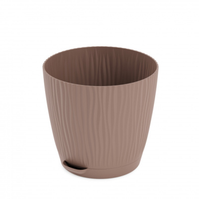 Горшок цв. "Флис" с прикорневым поливом 1,2л (какао) пласт (уп.24)