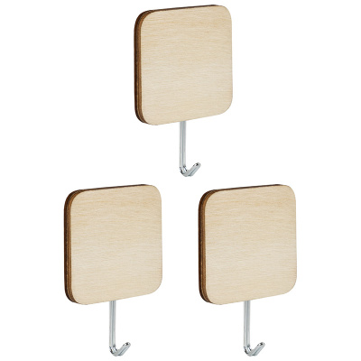 Набор крючков на самоклеящейся основе "Древесные" 3шт (дерево) (1/384)