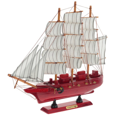 Изделие декоративное "Корабль", L32 W6 H32 см(дер.металл,текст.полимер.мат.)(п/у)(1/18)