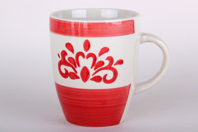 Кружка 360мл "Дамаск бордовый"  бочка  керам. (12/48)