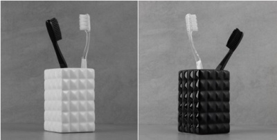 Стакан с разделителем д/зубных щеток и пасты "Грани будущего", керамика, 2 цв VETTA (6/36)