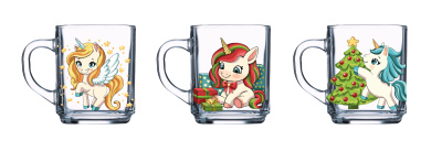 Кружка 200мл "Green tea" НГ Единороги (стекло) (20/1320)