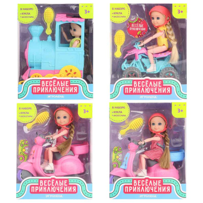 Кукла шарнирная с транспортным средством, PVC, PP, полиэстер, 22х22х8см ИГРОЛЕНД (1/36)