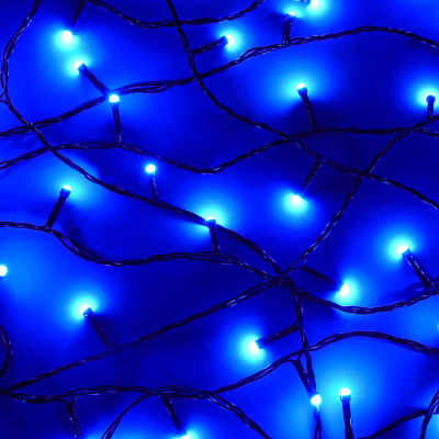 Гирлянда эл. вьюн 20м, 200LED, синий, 8 реж, ПВХ черный, 220В СНОУ БУМ (1/1)