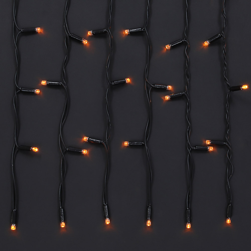 Эл.гирлянда бахрома уличная, 3x0.6х0.4м, 100LED, желтый,пост свеч,ПВХ черный,коннект,IP65,220В(1/14)