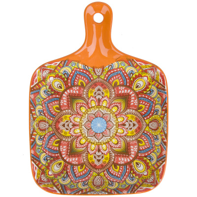 "Arabesque" Блюдо с ручкой 22,5х16х3,5см (min9) (оранжевый) (транспортная упаковка)(36)