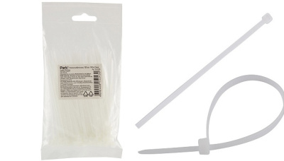 Стяжки кабельные 100х2,5мм 100шт, белый,пласт.(1/500)