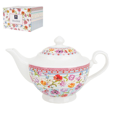 Чайник 1100мл "Разноцветные тюльпаны" 26*16*16см (фрф) п/у (1/12)