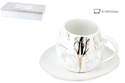 Набор 8 пр. "5th Avenue. Golden Forest" (4 персоны) v=280мл (подарочная упаковка)фарф.(1/8)
