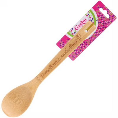 Ложка бамбуковая 30*6см "Готовлю с любовью" Селфи (1/1)