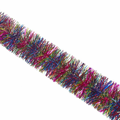 Мишура норка, мультицвет, ПВХ, 9*200см СНОУ БУМ (12/300)