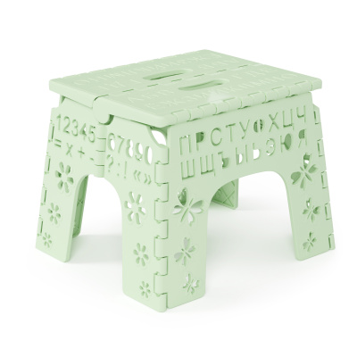 Табурет детский складной "Алфавит" (зеленый) пласт.(1/10)