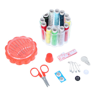 Набор для шитья 8,5*6см (нитки, иголки, ножницы, сантиметр и т.д.) (пластик) (1/12/120)