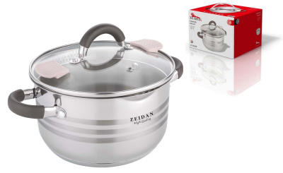 Кастрюля 2,1л, ст/кр со сливом, 3-х слойн.капсул.дно,шкала литрожа, п/у (нжс) (1/6)