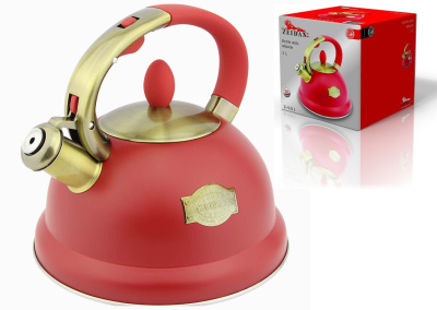 Чайник 3,0л со свистком,нжс,капсул.индукц.дно,комб.ручка с покр."soft-touch", п/у (1/6)