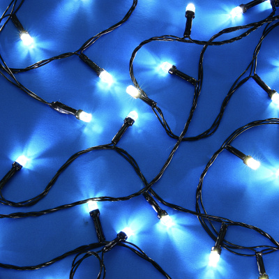 Гирлянда эл. вьюн 20м, 200LED, аква, 8 реж, ПВХ черный, 220В СНОУ БУМ (1/1)