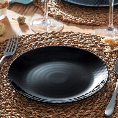 Тарелка 19см десертная PAMPILLE BLACK (ударопр.стекло) (6/24)