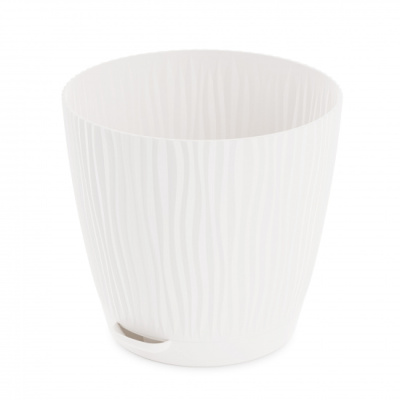 Горшок цв. "Флис" с прикорневым поливом 2л (белый) пласт (уп.20)