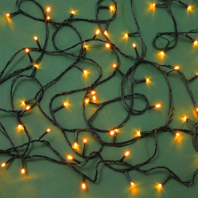 Гирлянда эл. вьюн улич, 20м, 160LED, шампань, пост.св., ПВХ зел, коннект, IP54, 220В (24В) (1/20)