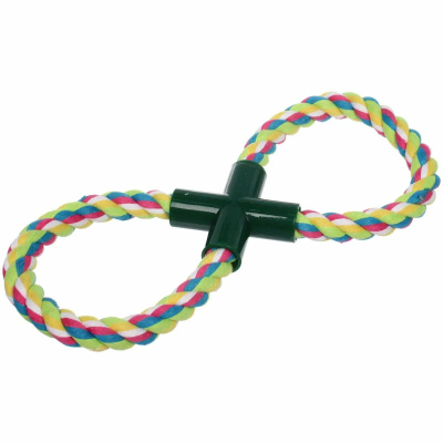 Игрушка - канат д/собак средних и крупных пород "НЕСКУЧАЙКА", цвет зелёный 25*4см (1/12)