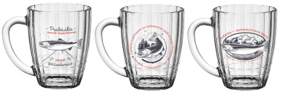 Кружка д/пива 500мл "Ностальгия" (На рыбалке) стекло(6/462)