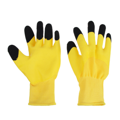 Перчатки садовые, вспененный латексный двойной полуоблив, полиэстер, р.9, 25см, 55г INBLOOM (1/180)