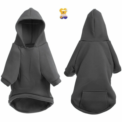 Кофта - толстовка для мелких пород собак "BRO Style", цвет черный, р 2XL (на флисе)(1/12)