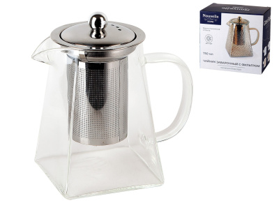 Чайник 750мл "Pyramid" заварочный с фильтром (боросиликатное стекло) индивидульная уп. (1/48)