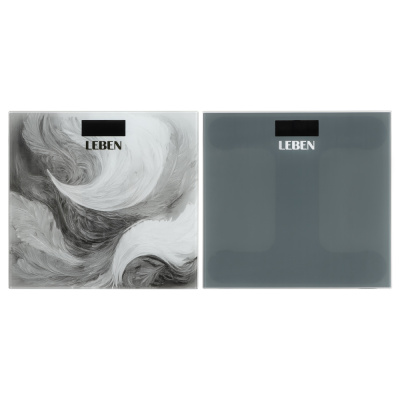 Весы напольные электрон. "Grey", ЖК-дисплей, макс. нагр.до 180кг LEBEN (1/10)