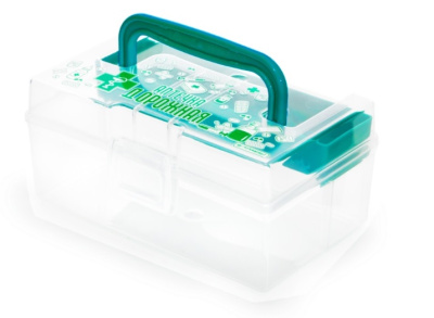 Контейнер для аптечки  0,8л "Аптечка дорожная" 170*108*78мм с вкладышем пласт.(12)