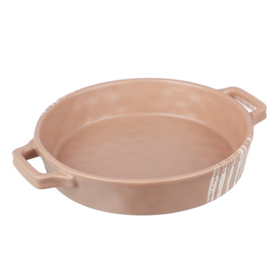 Форма д/запекания и сервировки кругл.с ручками, кер, 25,5х21,5х5см, 1л, бежевая MILLIMI (1/12)