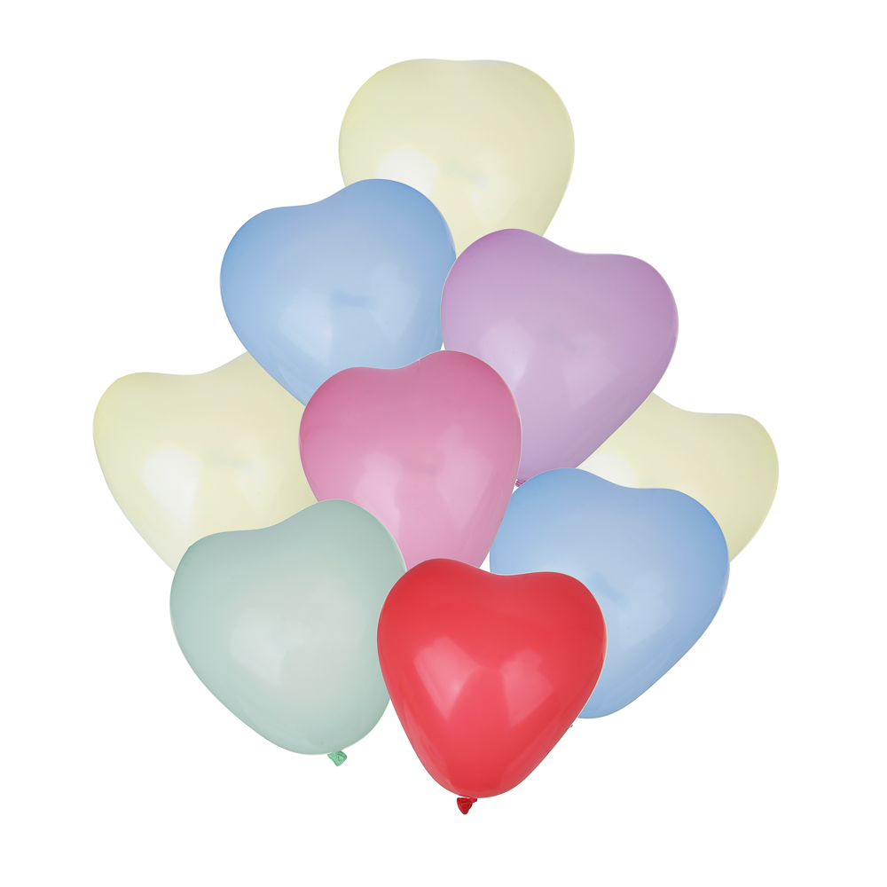 Набор воздушных шаров форме сердца, цвета макарун, 10 шт, 6 цв FNtastic (12/288)