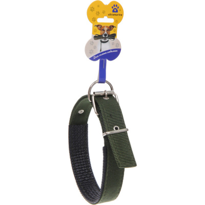 Ошейник д/собак однотонный "ЗООЛЕНД БРО", цвет хаки, 3*59см (бирка) (1/12)