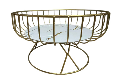 Ваза для фруктов на ножке 23х13х17.5 см золотая нжс (1/16)