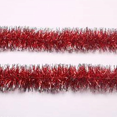 Мишура SYMTA-1623104, длина 2м 6 слоев, цвет красный с белой окантовкой,ПЭТ (144)