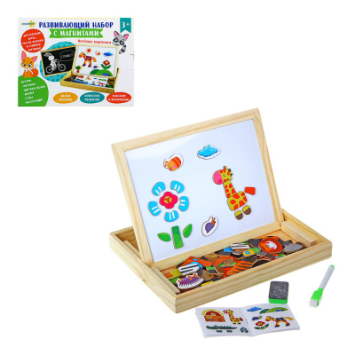 Набор развивающий с магнитами, дерево, магнит, картон, мел, 31x23,5x3см, 2 диз ХОББИХИТ (1/36)