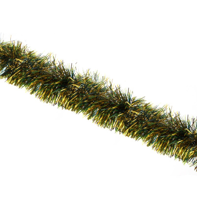 Мишура 9x200см, ПЭТ, зеленая с золотом, 26-322 СНОУ БУМ (1/12)