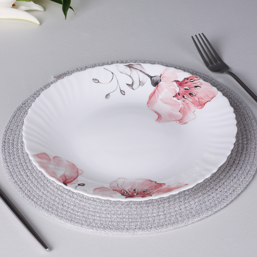 Тарелка подстановочная, опаловое стекло, 24см MILLIMI Роселла (6/36)